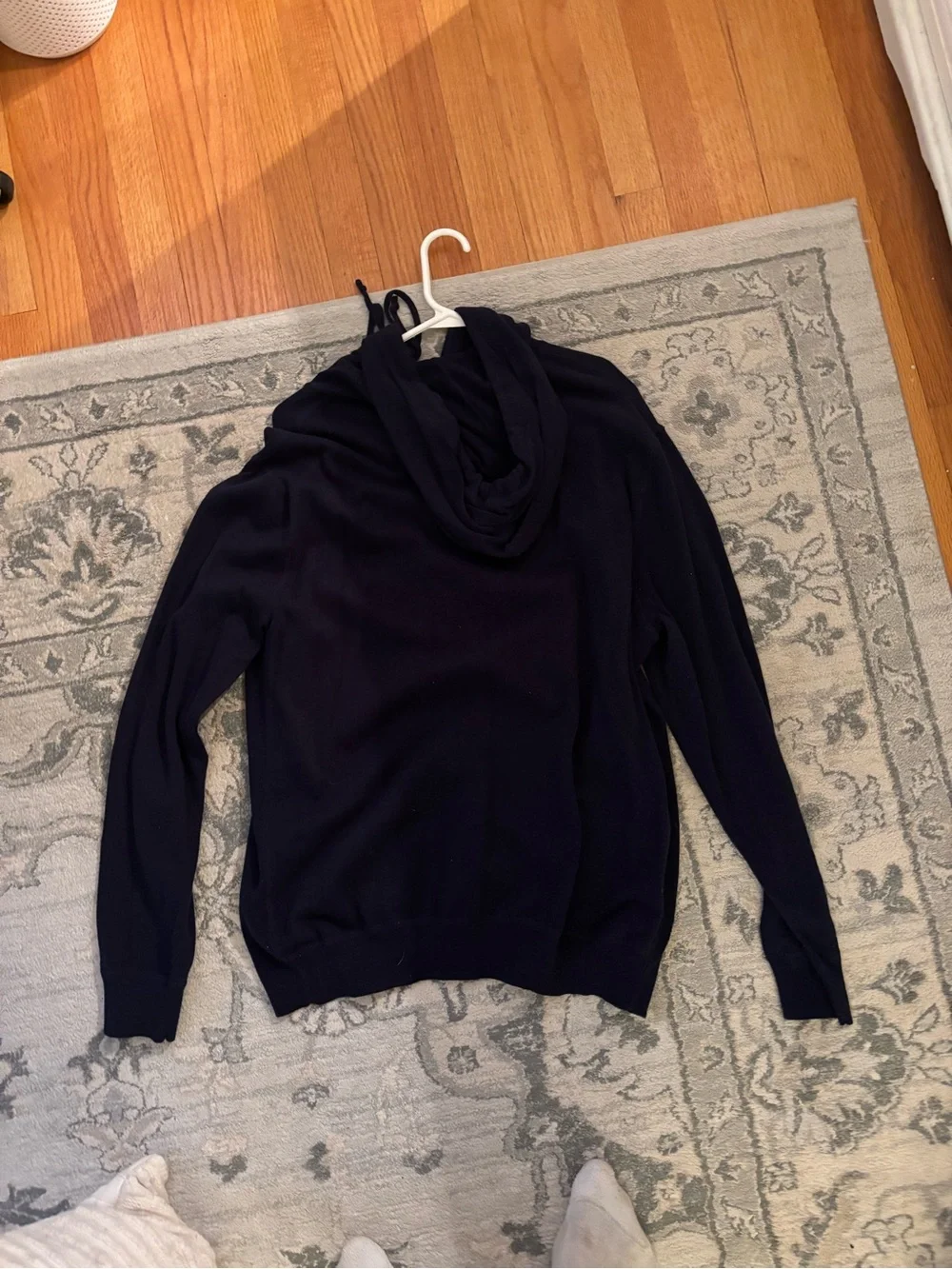 Polo by Ralph Lauren Navy Blue Hoodie Sweater with White Logo and Red Accent